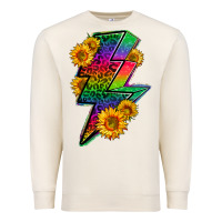 Sandshell LGBTQ+ Lightnin' Bolt With Sunflower Premium Sweatshirt - BundleAndBundleShop