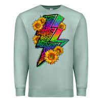 Seafoam LGBTQ+ Lightnin' Bolt With Sunflower Premium Sweatshirt - BundleAndBundleShop
