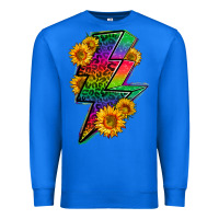 True Royal LGBTQ+ Lightnin' Bolt With Sunflower Premium Sweatshirt - BundleAndBundleShop