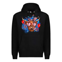 Black western america cow Premium Hoodie - JahusDesignShop