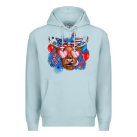 Blue Mist western america cow Premium Hoodie - JahusDesignShop