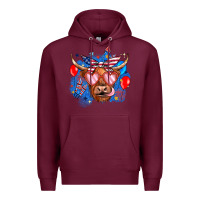 Burgundy western america cow Premium Hoodie - JahusDesignShop