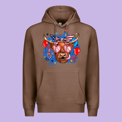 Western America Cow Premium Hoodie Designed By Jahusdesignshop