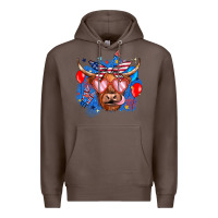 Coffee western america cow Premium Hoodie - JahusDesignShop