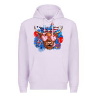 Lilac western america cow Premium Hoodie - JahusDesignShop
