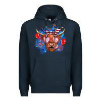 Navy western america cow Premium Hoodie - JahusDesignShop