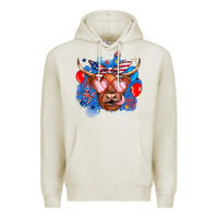Oatmeal Heather western america cow Premium Hoodie - JahusDesignShop