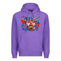 Purple western america cow Premium Hoodie - JahusDesignShop