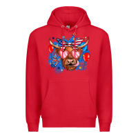 Red western america cow Premium Hoodie - JahusDesignShop