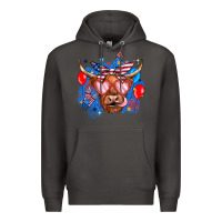 Smoke western america cow Premium Hoodie - JahusDesignShop