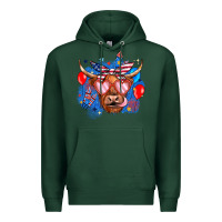 Sports Green western america cow Premium Hoodie - JahusDesignShop