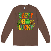 Chestnut happy go lucky  with coin and shamrock Long Sleeve Tee - Artiststas