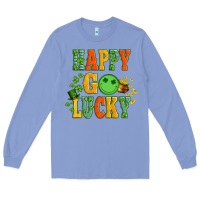 Colony Blue happy go lucky  with coin and shamrock Long Sleeve Tee - Artiststas