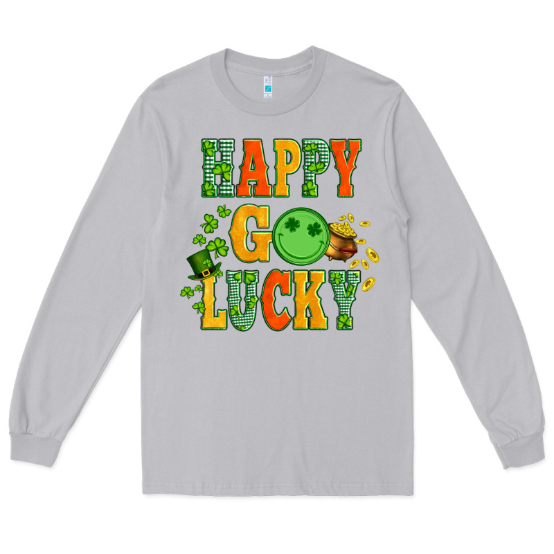 Happy Go Lucky  With Coin And Shamrock Long Sleeve Tee by Artiststas | Teevron