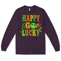 Plum happy go lucky  with coin and shamrock Long Sleeve Tee - Artiststas