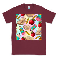 Burgundy school seamless pattern Classic Tee - BundleAndBundleShop