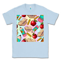 Dusty Blue school seamless pattern Classic Tee - BundleAndBundleShop