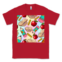 Red school seamless pattern Classic Tee - BundleAndBundleShop