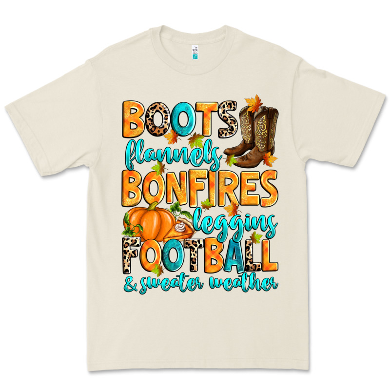Boots Flannels Bonfires Leggins American Football Premium Tee by RanaPortraitStore | Teevron