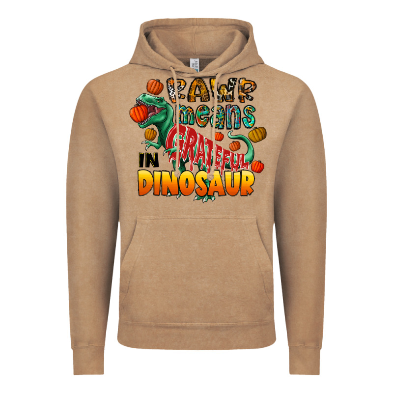 Rawr Means Grateful In Dinosaur Vintage Hoodie by CowhideDigitalArt | Teevron