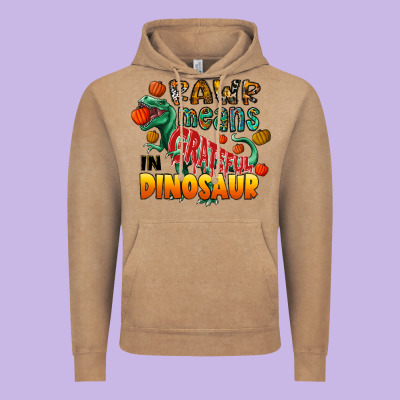 Rawr Means Grateful In Dinosaur Vintage Hoodie Designed By Cowhidedigitalart