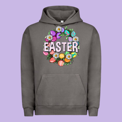 Easter With Eggs And Daisy Easter Day Urban Hoodie Designed By Howdyjamesfarm