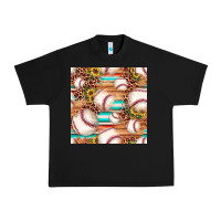 Black baseball leopard sunflower seamless pattern Urban Heavy Tee - JahusDesignShop