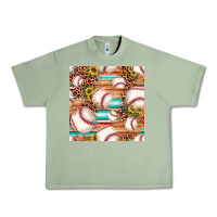 Oil Green baseball leopard sunflower seamless pattern Urban Heavy Tee - JahusDesignShop