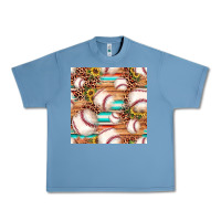 Pebble Blue baseball leopard sunflower seamless pattern Urban Heavy Tee - JahusDesignShop