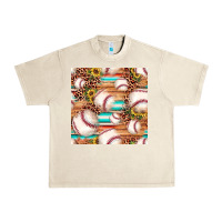 Sandshell baseball leopard sunflower seamless pattern Urban Heavy Tee - JahusDesignShop