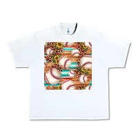 White baseball leopard sunflower seamless pattern Urban Heavy Tee - JahusDesignShop