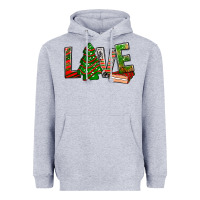 Heather Grey Love Christmas tree cake Heavyweight Hoodie - NancyCooperArtShop