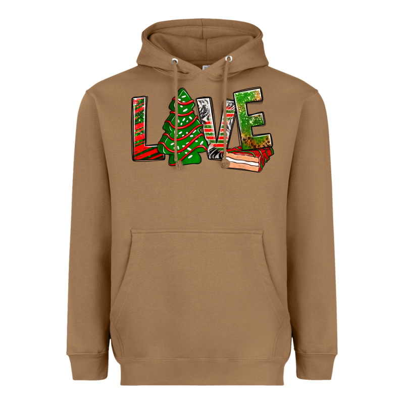 Love Christmas Tree Cake Heavyweight Hoodie by NancyCooperArtShop | Teevron