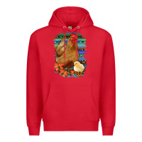 Red Chicken with Chick Premium Hoodie - Bettercallsaul