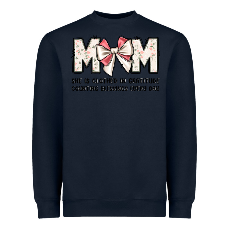 Mom She Is Clothed In Gratitude Counting Blessings Heavyweight Sweatshirt by JahusDesignShop | Teevron