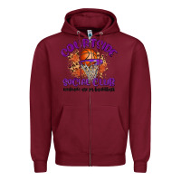 Burgundy courtside social club Zipper Hoodie - MaliasSmallBusiness