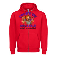 Red courtside social club Zipper Hoodie - MaliasSmallBusiness