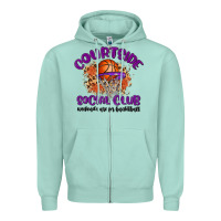 Seafoam courtside social club Zipper Hoodie - MaliasSmallBusiness