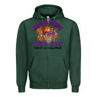 Sports Green courtside social club Zipper Hoodie - MaliasSmallBusiness