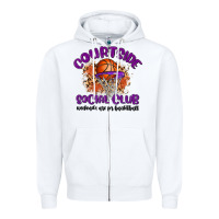White courtside social club Zipper Hoodie - MaliasSmallBusiness