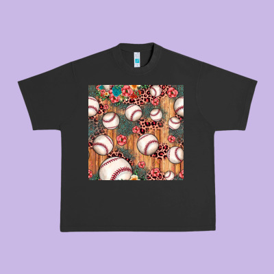 Baseball Leopard Seamless Pattern Urban Heavy Tee Designed By Jahusdesignshop