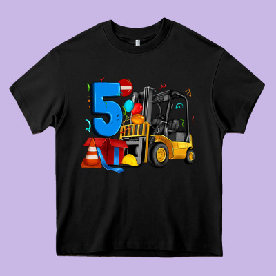 Forklift Birthday Five Heavy Core Tee Designed By Artiststas