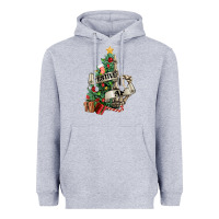 Heather Grey Festive af Christmas middle finger Heavyweight Hoodie - NancyCooperArtShop