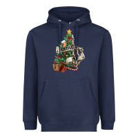 Navy Festive af Christmas middle finger Heavyweight Hoodie - NancyCooperArtShop