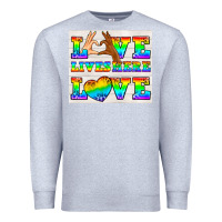 Heather Grey Western LGBTQ+ Love Lives Here Tumbler Premium Sweatshirt - BundleAndBundleShop
