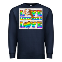 Navy Western LGBTQ+ Love Lives Here Tumbler Premium Sweatshirt - BundleAndBundleShop