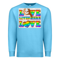 Ocean Blue Western LGBTQ+ Love Lives Here Tumbler Premium Sweatshirt - BundleAndBundleShop