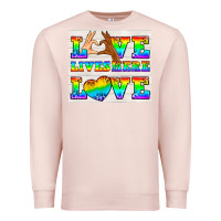 Pale Pink Western LGBTQ+ Love Lives Here Tumbler Premium Sweatshirt - BundleAndBundleShop