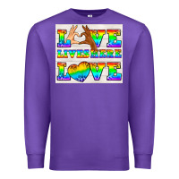 Purple Western LGBTQ+ Love Lives Here Tumbler Premium Sweatshirt - BundleAndBundleShop
