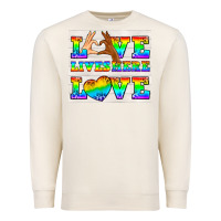 Sandshell Western LGBTQ+ Love Lives Here Tumbler Premium Sweatshirt - BundleAndBundleShop